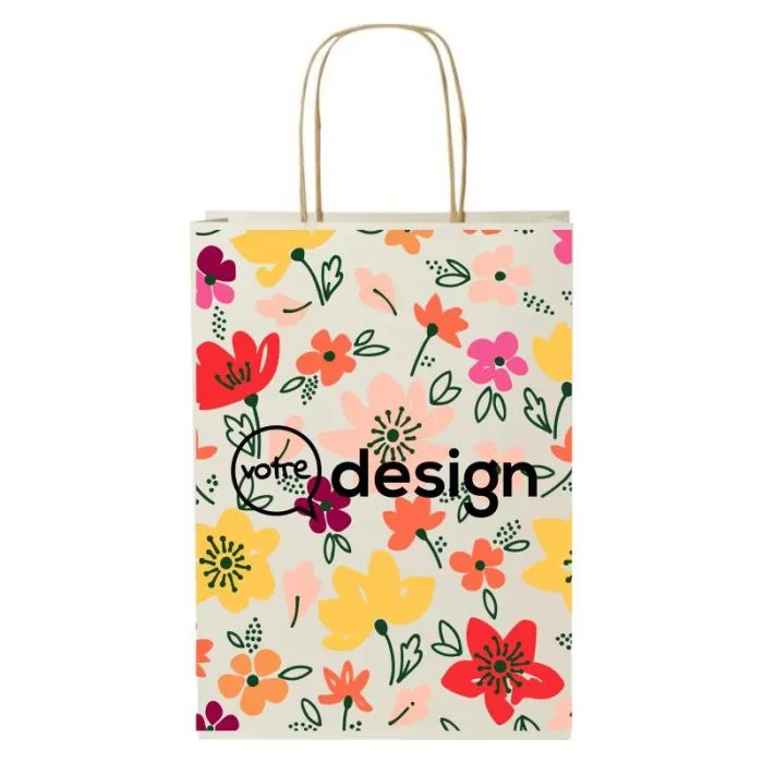Sac en papier fabriqué éco-responsable 150 g/m2 personnalisable taille moyenne