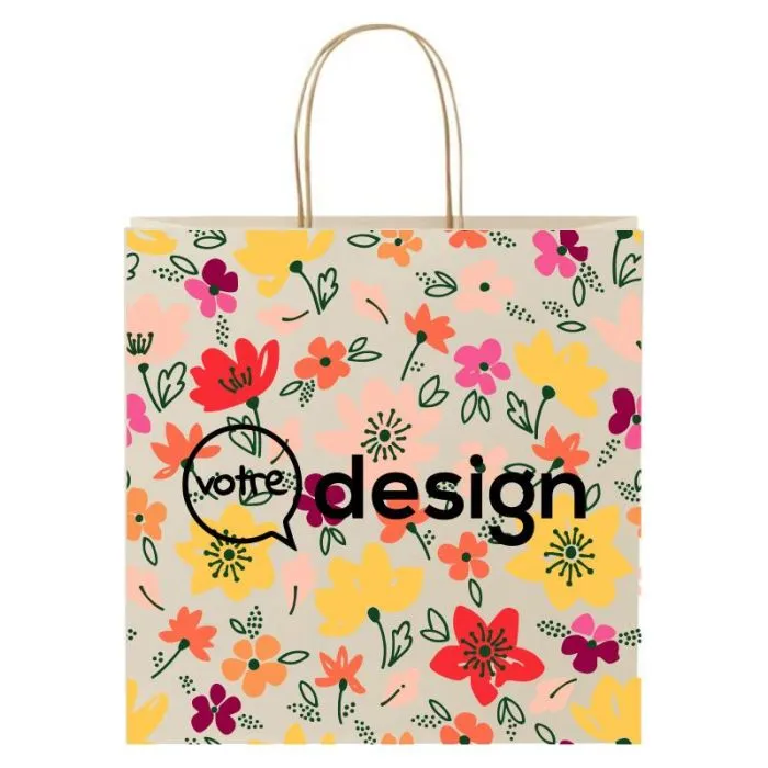 Sac en papier 150 g/m2 avec poignées torsadées publicitaire XL