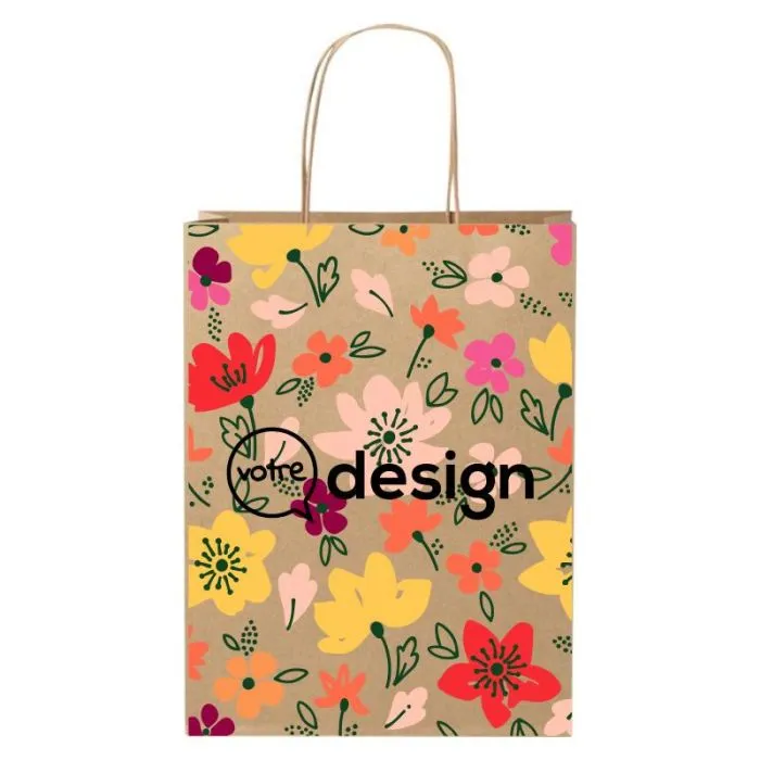 Sac en papier Kraft 120 g/m2 taille moyenne personnalisable