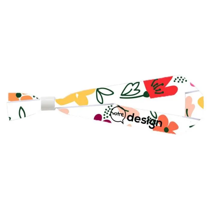 Bracelet événementiel personnalisé avec marquage sublimation et fermeture sécurité en polyester-El