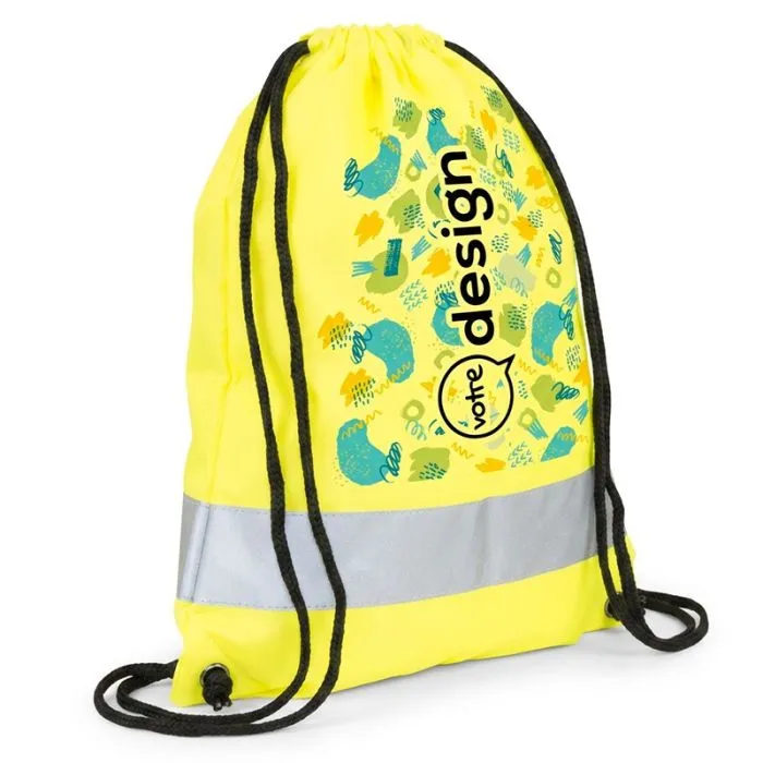 Sac à dos cordelettes réfléchissant imperméable personnalisable