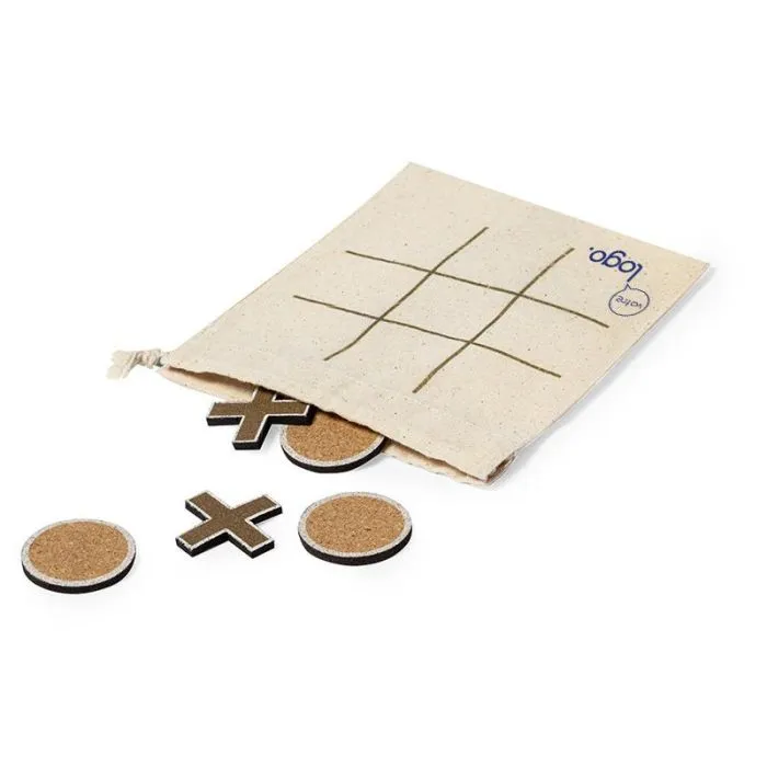 Jeu tic-tac-toe personnalisable en liège naturel - Fornot