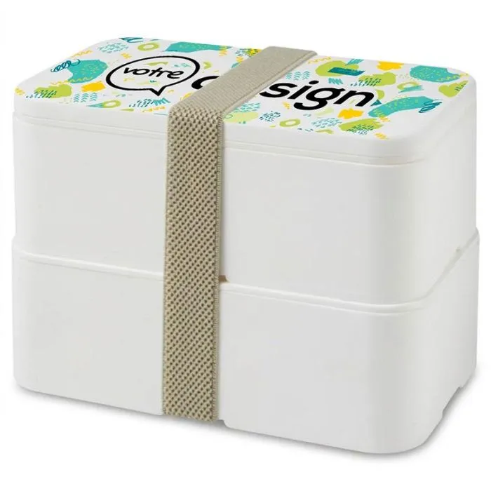 Lunch box MIYO POP plastique recyclé 2x700 ml personnalisable