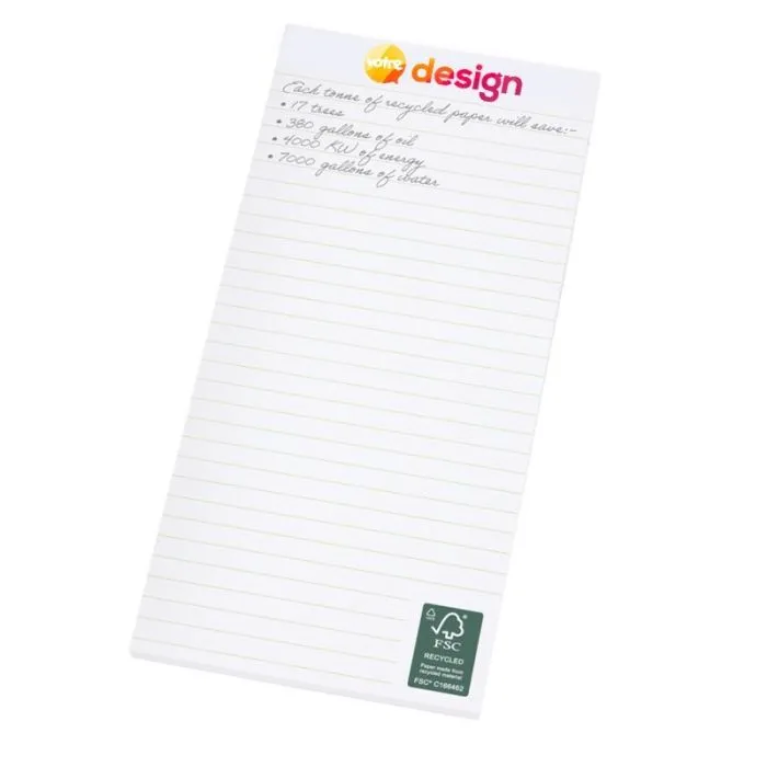 Bloc-notes personnalisé 1/3 A4 recyclé Desk-Mate®