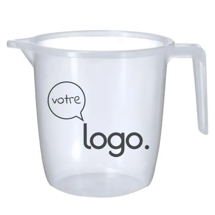 Jauge/carafe-mesureur 1 L en PP transparent personnalisable-Pinnex