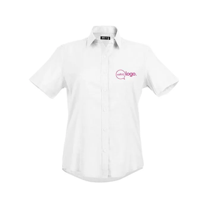 Chemise publicitaire manches courtes femme LONDON WOMEN - blanc