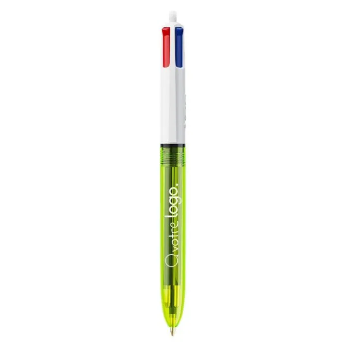 Stylo BIC® 4 couleurs personnalisable avec surligneur – Fluo Ballpen