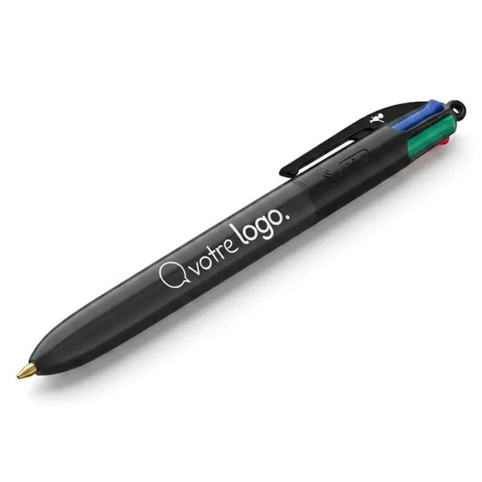 Stylo BIC® 4 couleurs avec lanyard personnalisable -Colours® ECO