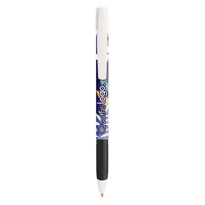 Stylo-bille BIC® recyclé personnalisé avec grip - Media Clic Grip Ecolutions®