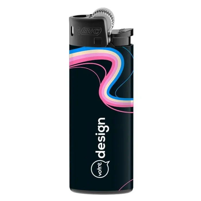 Briquet BIC® taille mini noir personnalisable