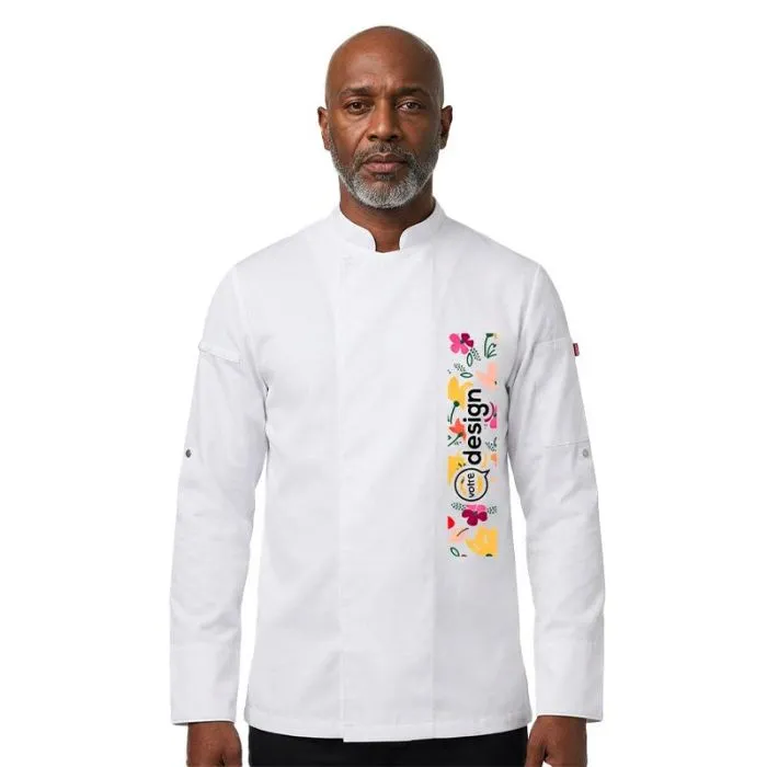 Veste de cuisine unisexe personnalisable en coton et polyester recyclé VL AGNI. 