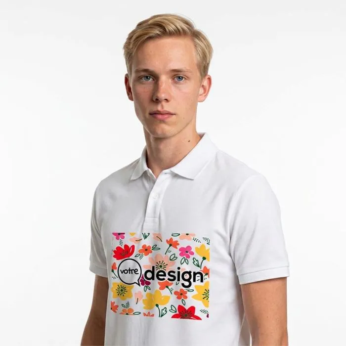 Polo bio recyclé personnalisable certifié OCS Graphite à manches courtes unisexe de 180 g/m²