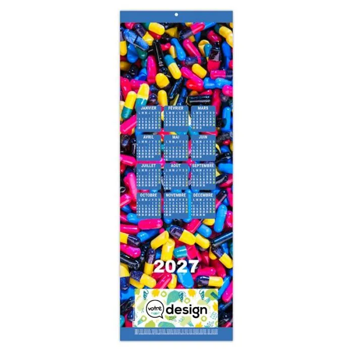 Estampe murale calendrier 12 mois personnalisable - Thème médical