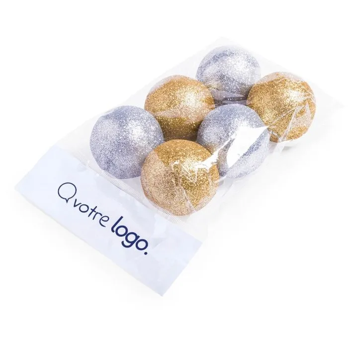 Set de boules de Noël à paillettes personnalisé - Yenkit