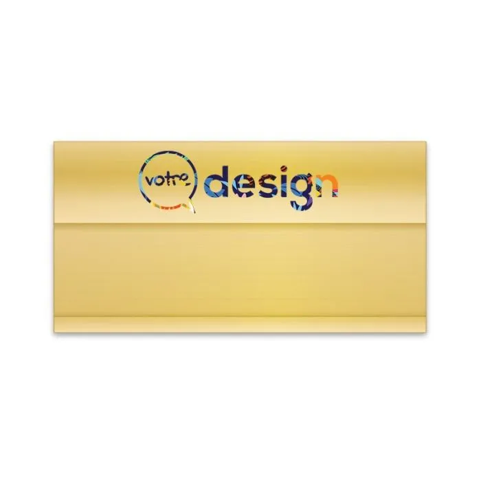 Badge nominatif en aluminium sur-mesure - 68x35 mm
