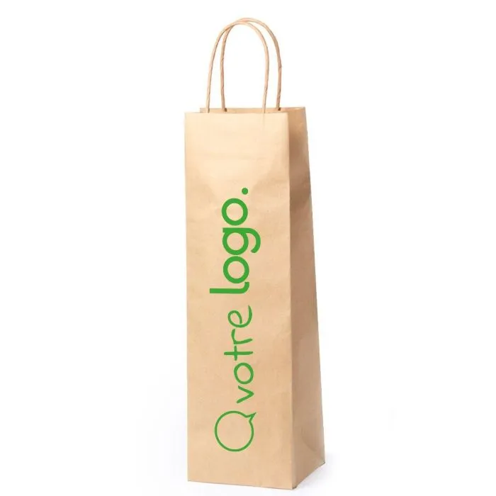 Sac bouteille vin personnalisé en papier L11xH36 - Ragnar