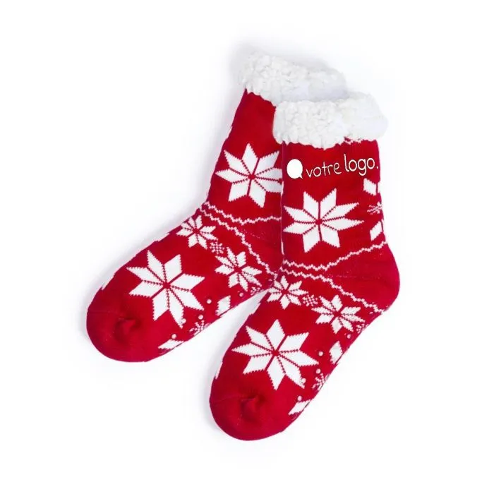 Chaussettes anti-dérapantes aux motifs de Noël personnalisées - Camiz