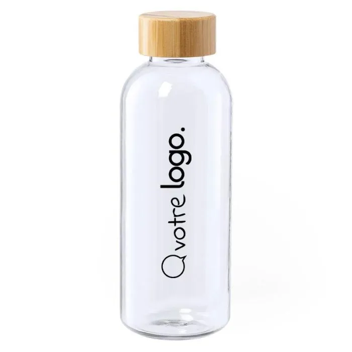 Gourde RPET 600 ml avec bouchon bambou personnalisable