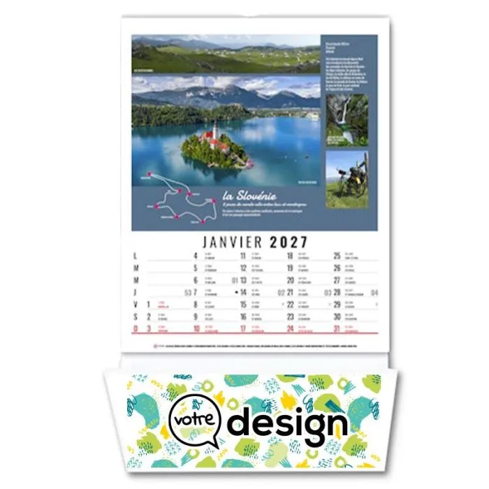 Calendrier personnalisable vide poche - Thème voyage
