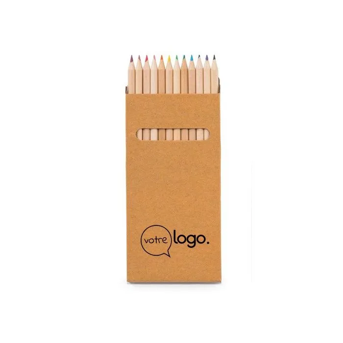 Boîte publicitaire avec 12 crayons de couleur CROCO