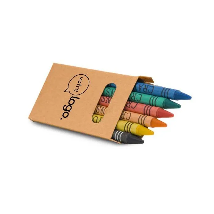 Boîte avec 6 crayons de cire personnalisé EAGLE