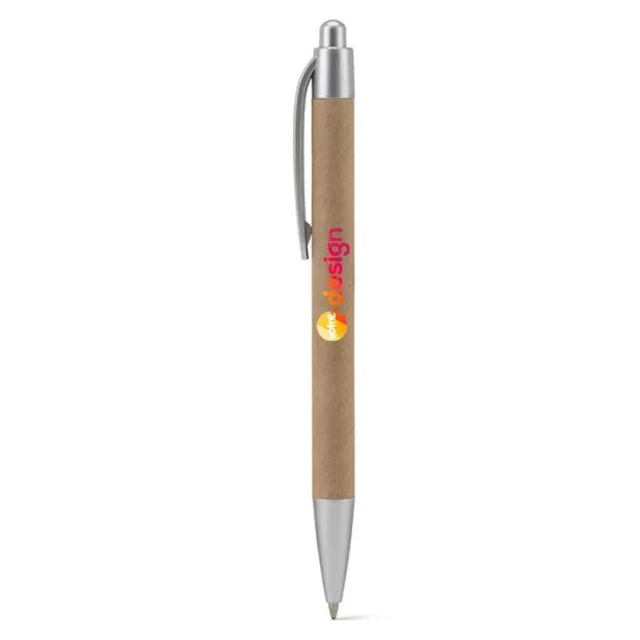 Stylo à bille personnalisable en papier recyclé avec clip - KYRA