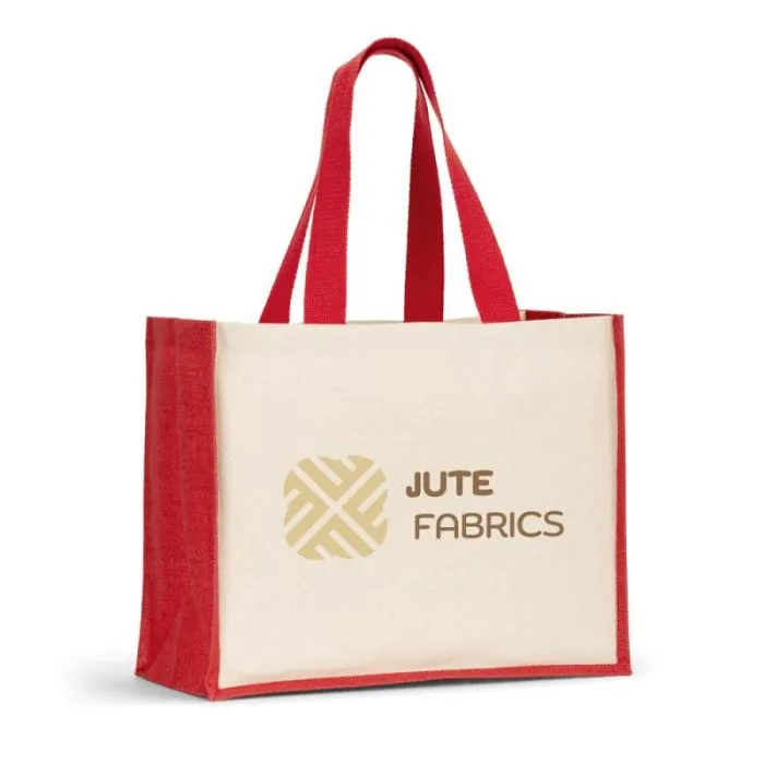 Sac cabas en toile épaisse et jute de couleur - HELSINQUE COLOUR