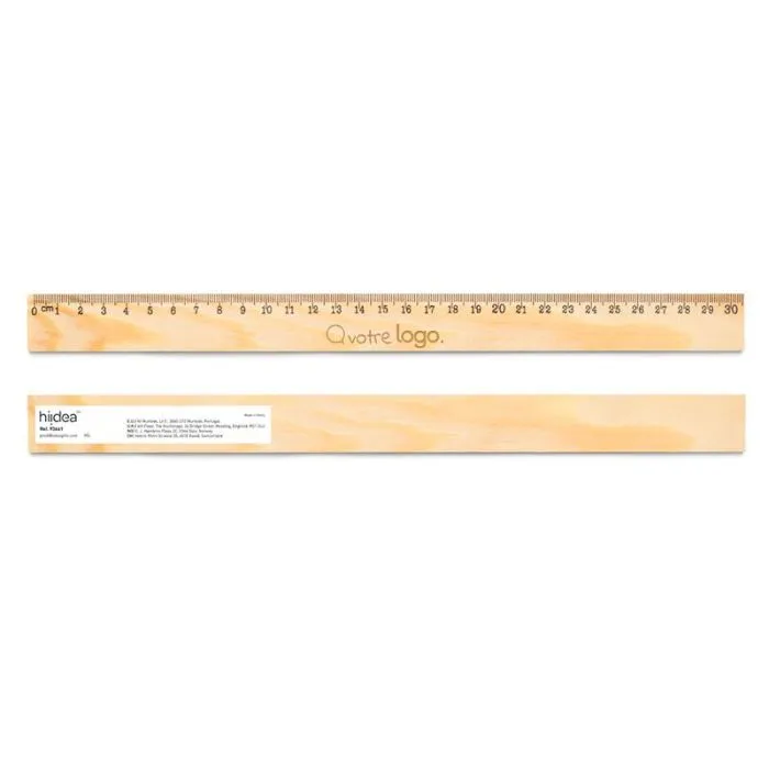 Règle graduée 30cm personnalisable en bois - WESLEY 30
