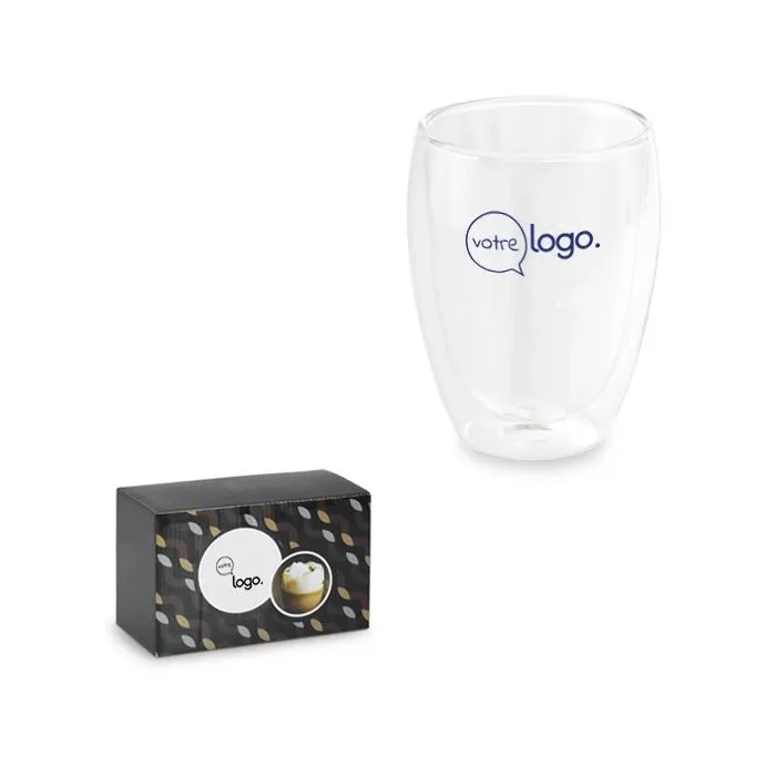 2 tasses double parois publicitaire
