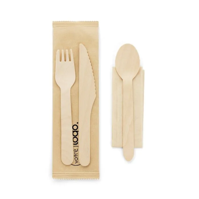 Ensemble de couverts en bois publicitaire SUYA