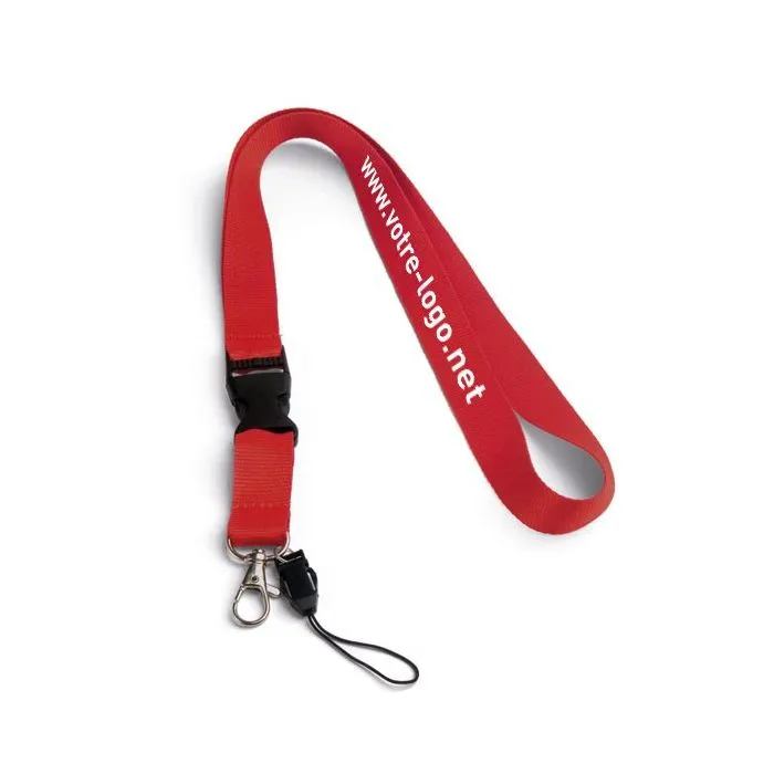 Lanyard polyester personnalisé - 20x530 mm