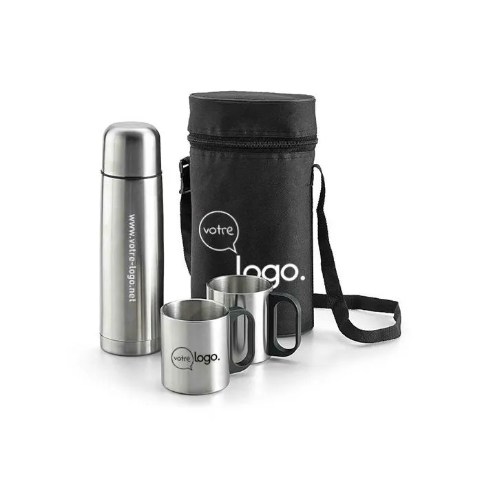 Set de bouteille thermique et tasses personnalisé