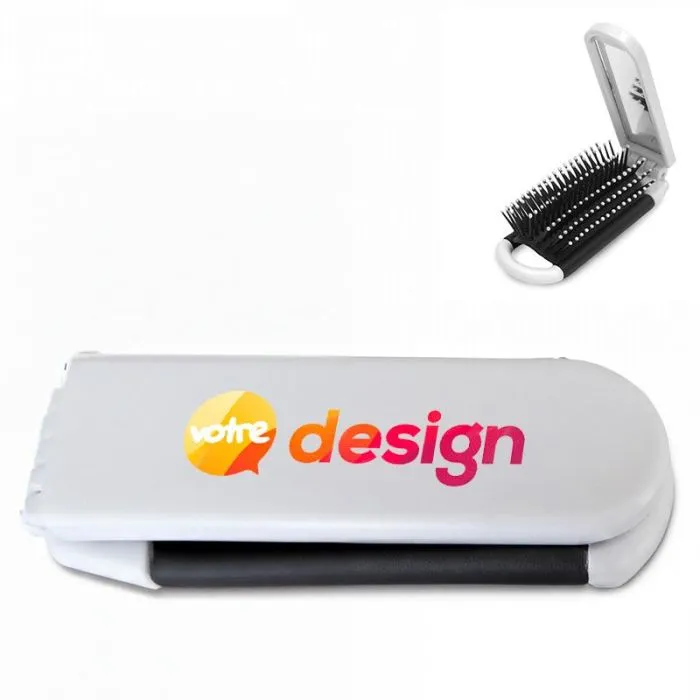 Brosse à cheveux personnalisée avec miroir intégré