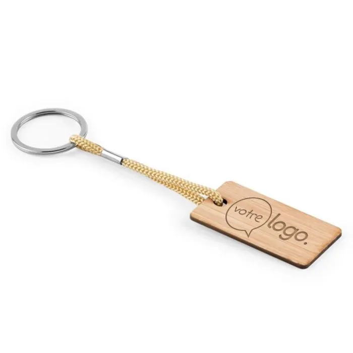 Porte-clés  personnalisable en bambou - HOPPS