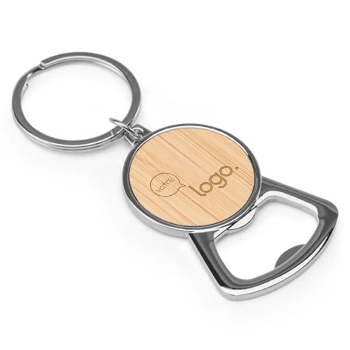 Porte-clés décapsuleur zinc bambou personnalisable – MEEKO