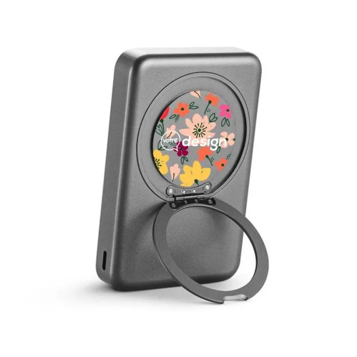 Batterie externe avec motifs personnalisée 10 000 mAh en ABS recyclé avec charge sans fil