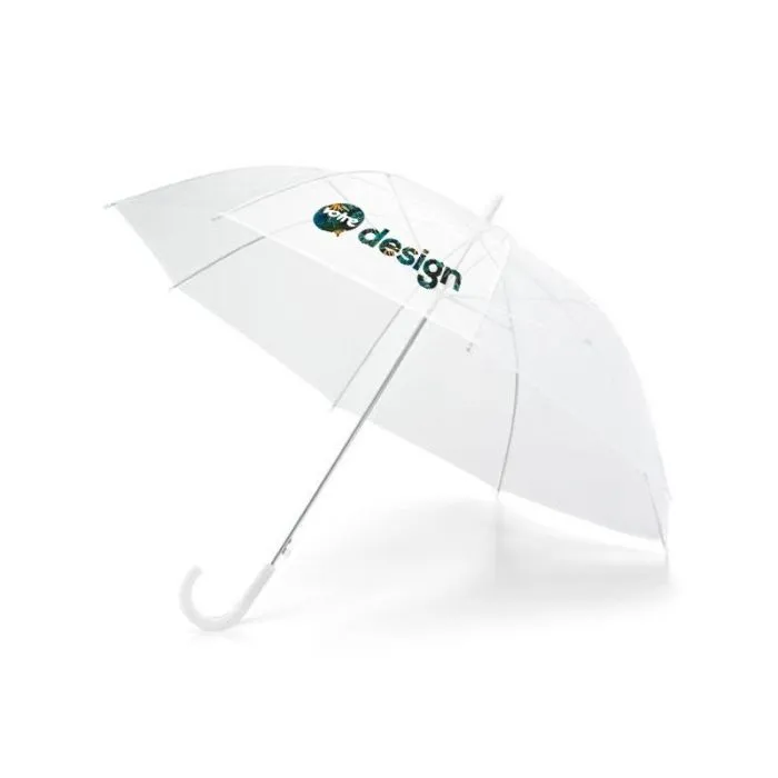 Parapluie publicitaire blanc transparent