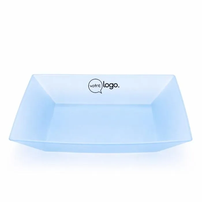 Assiette carrée dessert en plastique recyclé personnalisable