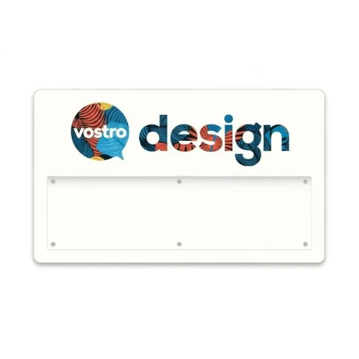 Targhetta identificativa in plastica personalizzata con piccola etichetta - 67x40 mm