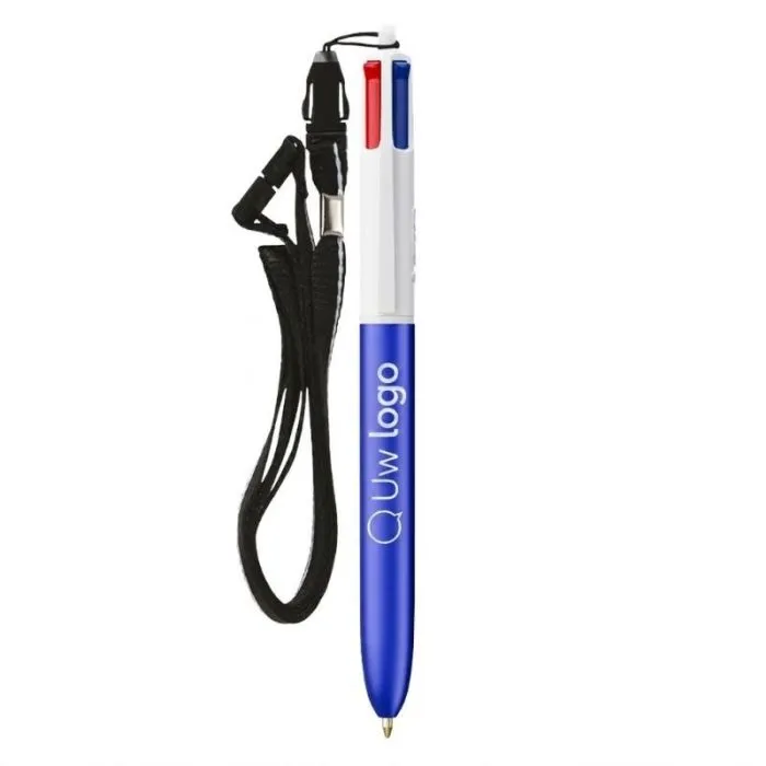 BIC® 4 Colours Glacé met draagkoord