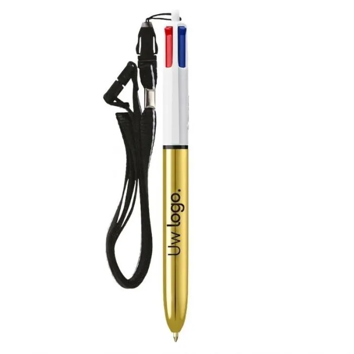 BIC® 4 Colours Shine balpen met koord