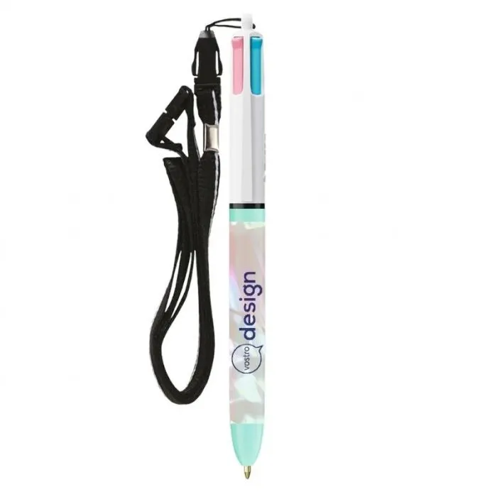 Pena a sfera BIC® 4 Colours Fashion con cordino