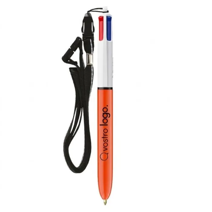 Pena a sfera BIC® 4 Colours Fine con cordino