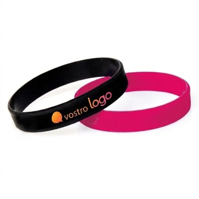 Braccialetto promozionale in silicone con stampa serigrafica - 180 mm