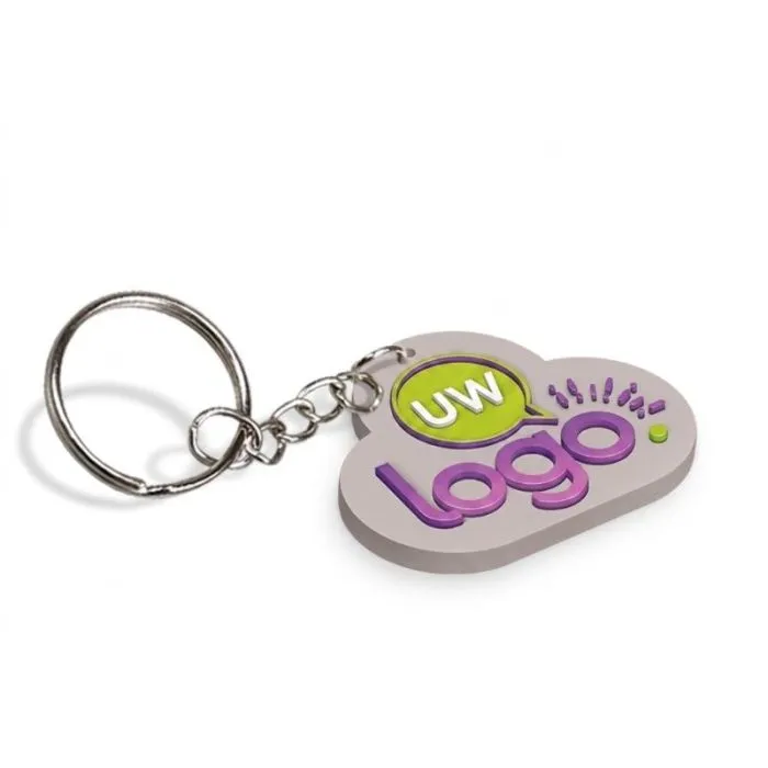 2D-promotionele sleutelhanger van zacht PVC – van 51 tot 60 mm