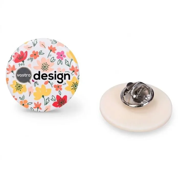 Spilla personalizzabile da 25 mm con chiusura a farfalla