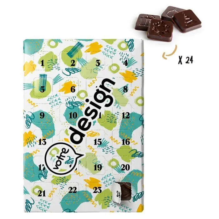 Calendrier de l'avent personnalisable au chocolat - 60g