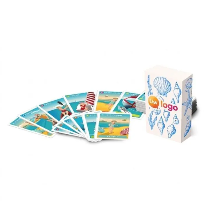 Zeven families-spel met gepersonaliseerde opbergdoos - Strand