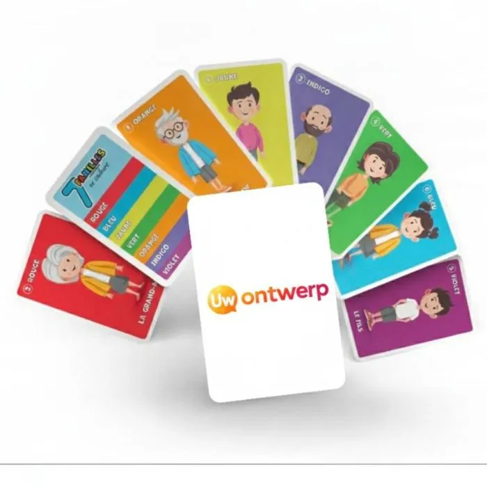 Reclame-kaartspel met 7 families - De kleuren
