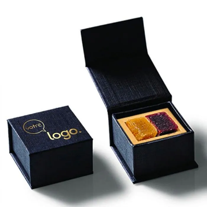 Coffret 2 pâtes de fruits personnalisable - Ecrin  